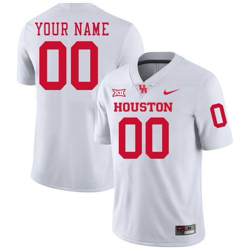 Custom Houston Cougars Name And Number Football Jersey-White